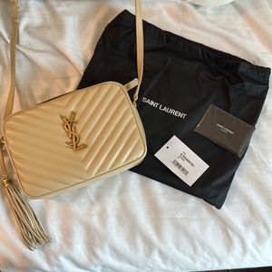 YSL LOU CAMERA BAG IN BEIGE